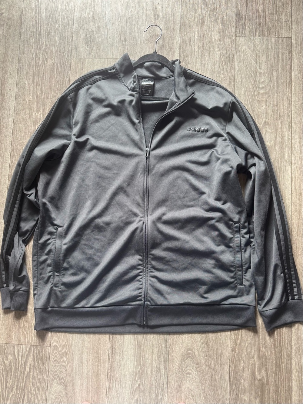 adidas Men's Charcoal Gray Lightweight Track Jacket